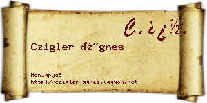 Czigler Ágnes névjegykártya